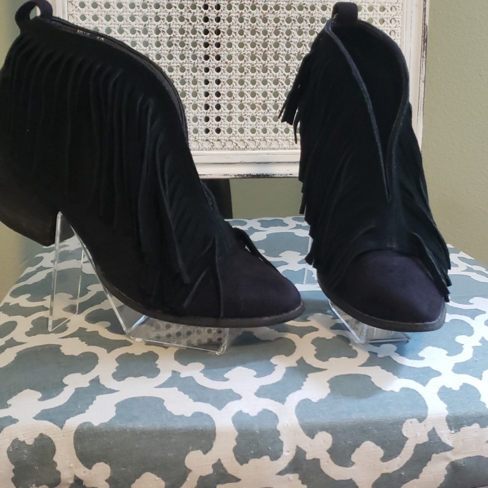 Corkys fringe black booties